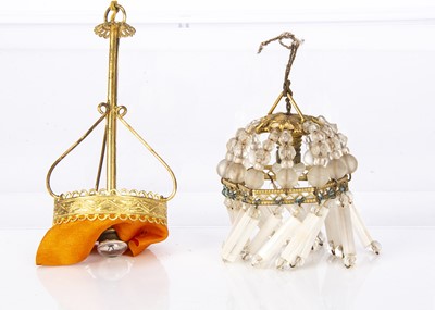 Lot 1008 - Two German gilt metal dolls’ house electric ceiling light fittings