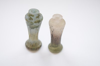 Lot 40 - Two Art Nouveau period Daum Glass miniature vases