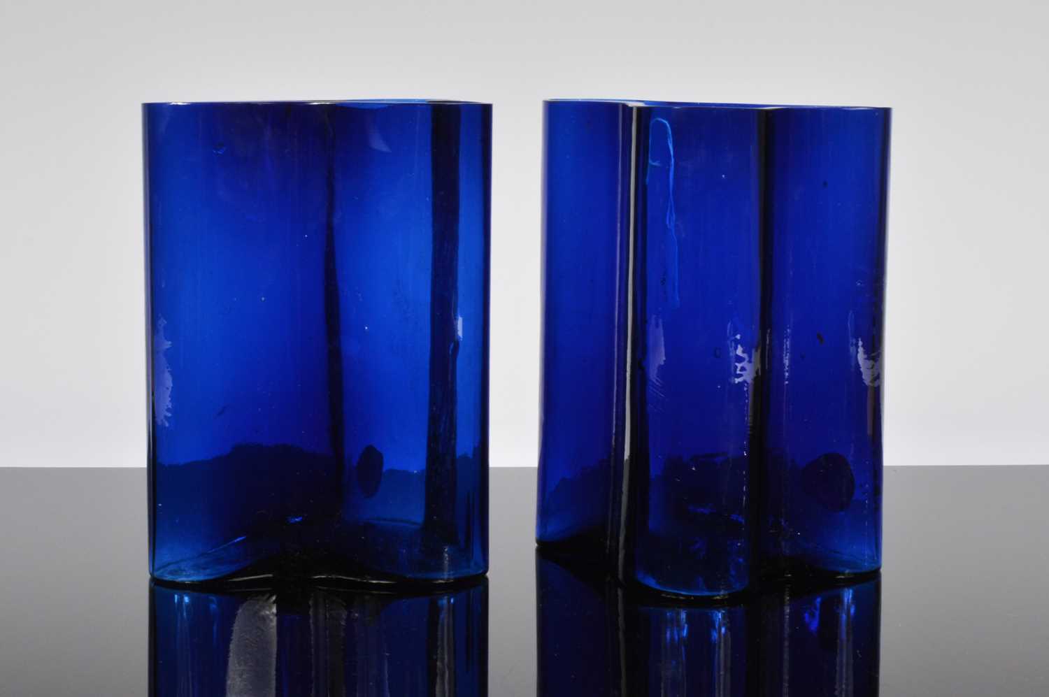Lot 42 - A pair of modern Bohemien glass shaped vases