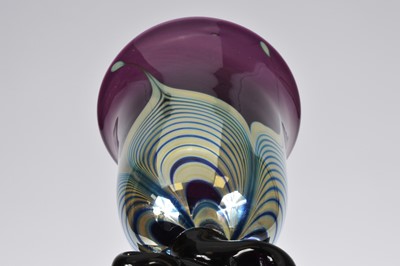 Lot 44 - A 1970s American glass goblet by Roland C. Correia