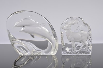 Lot 46 - Five second half 20th century glass sculptures by Mats Johansen