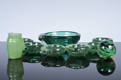 Lot 53 - A set of seven Whitefriars glass bowls and two other glass items