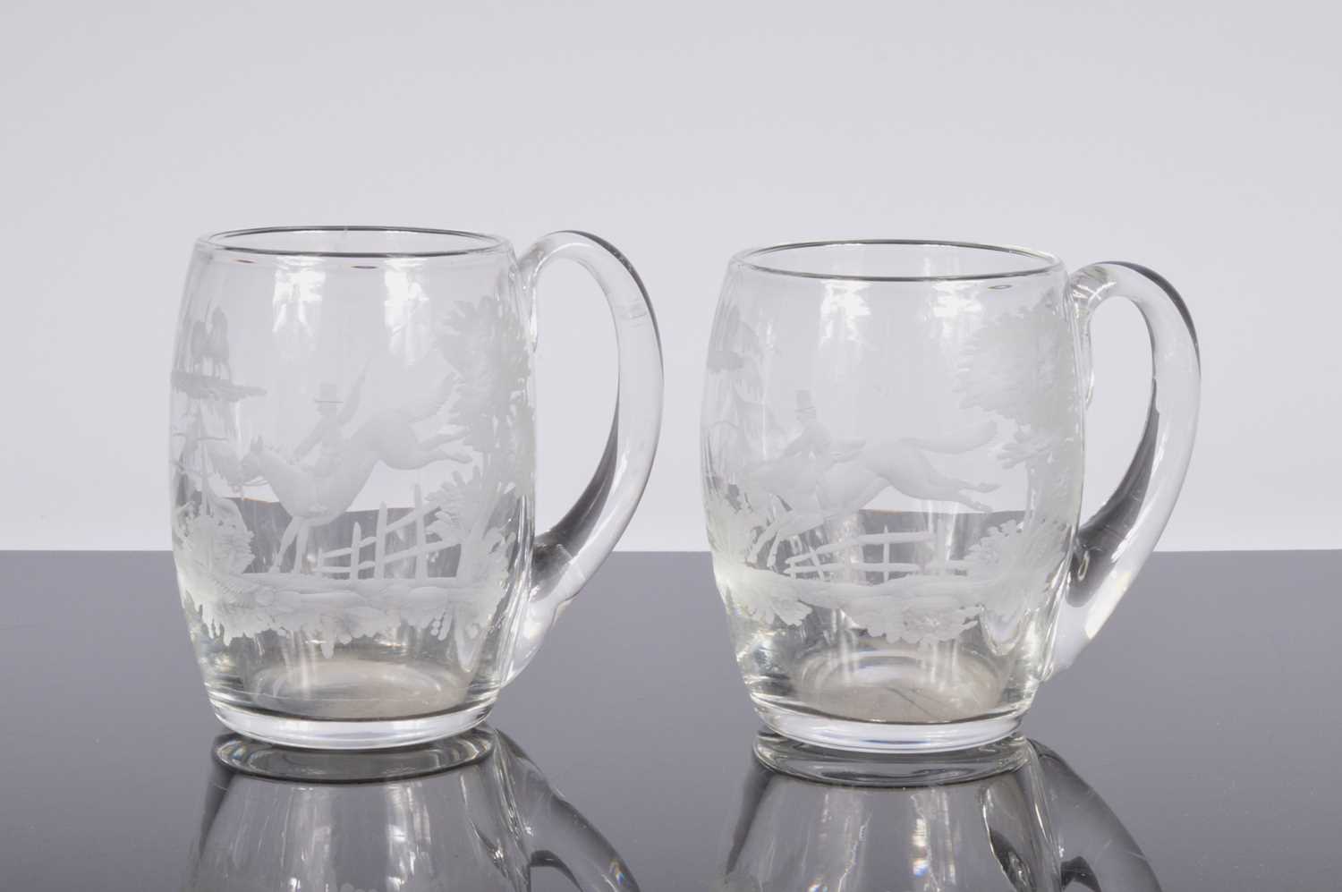 Lot 55 - A pair of 1960s glass tankards