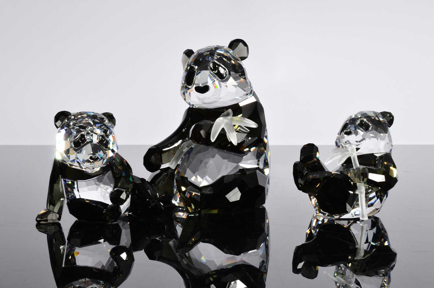 Lot 64 - Three Swarovski Pandas