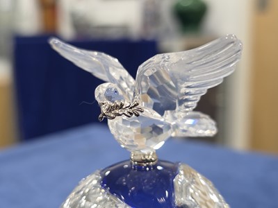 Lot 65 - Two Swarovski Millennium Crystal Globe and Dove