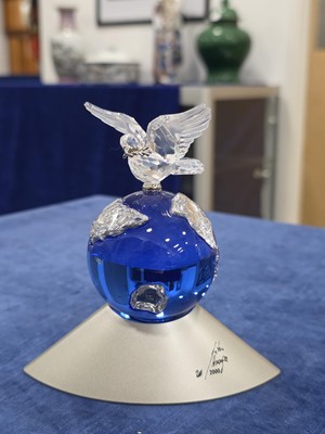 Lot 65 - Two Swarovski Millennium Crystal Globe and Dove