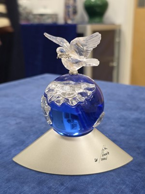 Lot 65 - Two Swarovski Millennium Crystal Globe and Dove