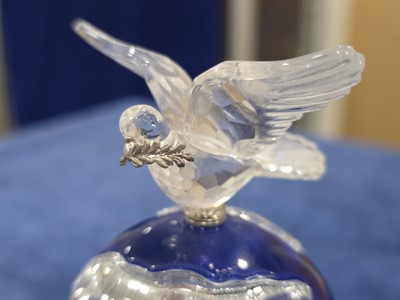 Lot 65 - Two Swarovski Millennium Crystal Globe and Dove