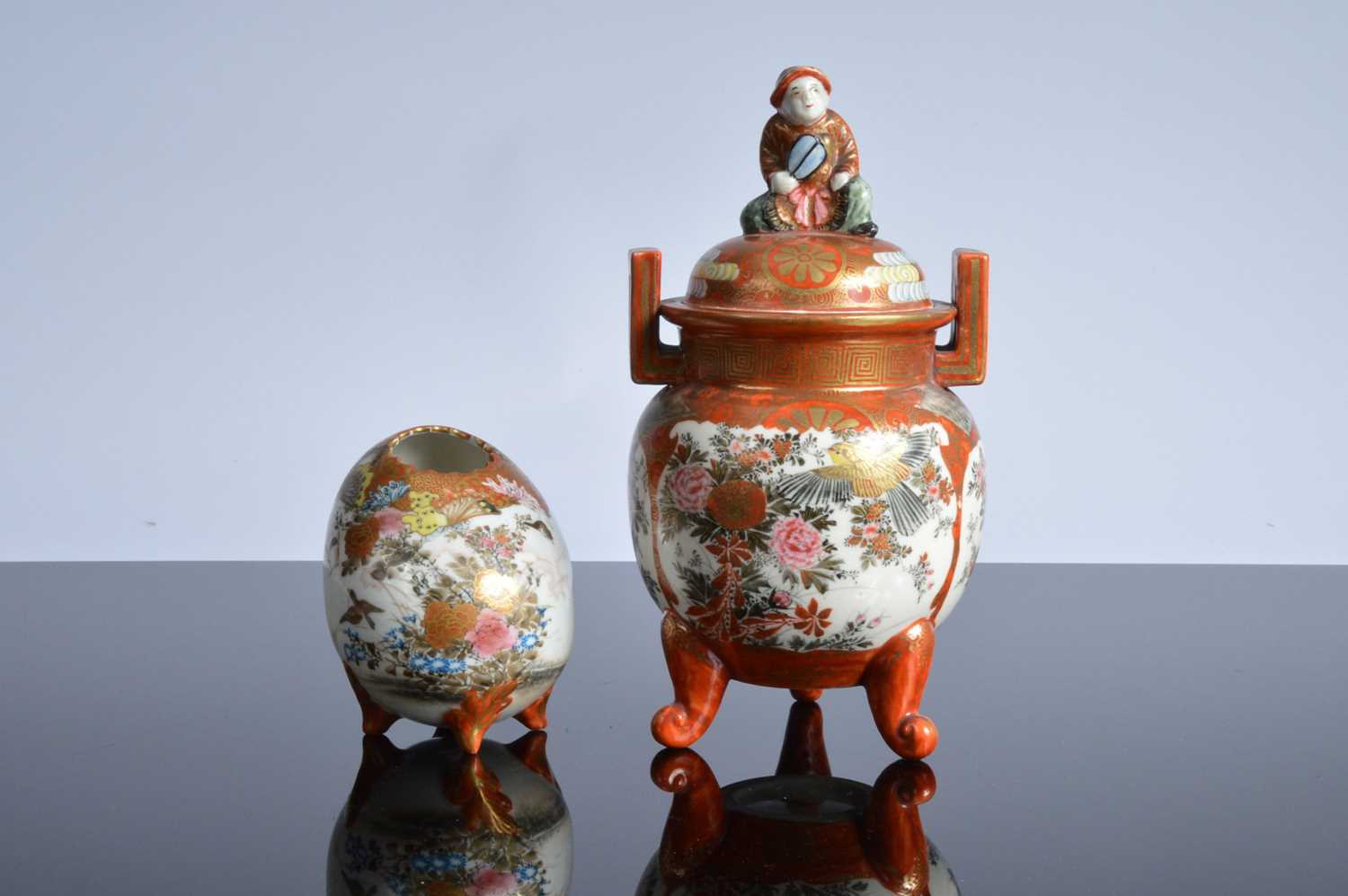 Lot 79 - Two mid 20th century Japanese Kutani style porcelain items