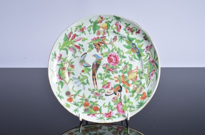Lot 80 - A late 19th century pair of Chinese Canton style porcelain plates