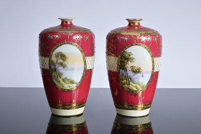 Lot 84 - A pair of Japanese porcelain vases and two other items