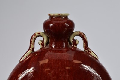 Lot 94 - A fine antique Chinese porcelain sang du beouf moon flask vase
