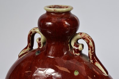 Lot 94 - A fine antique Chinese porcelain sang du beouf moon flask vase