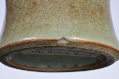 Lot 96 - An antique Chinese porcelain celadon glaze vase