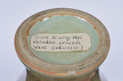Lot 96 - An antique Chinese porcelain celadon glaze vase