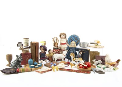 Lot 1017 - Dolls’ house dolls and chattels