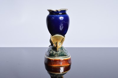Lot 163 - A damaged Royal Doulton stoneware comical mouse with wheel barrow sculpture after George Tinworth