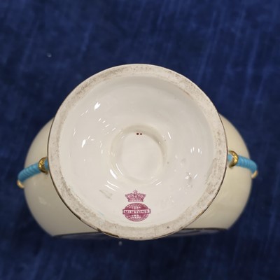 Lot 205 - A pair of Victorian period Minton porcelain moon flask vases