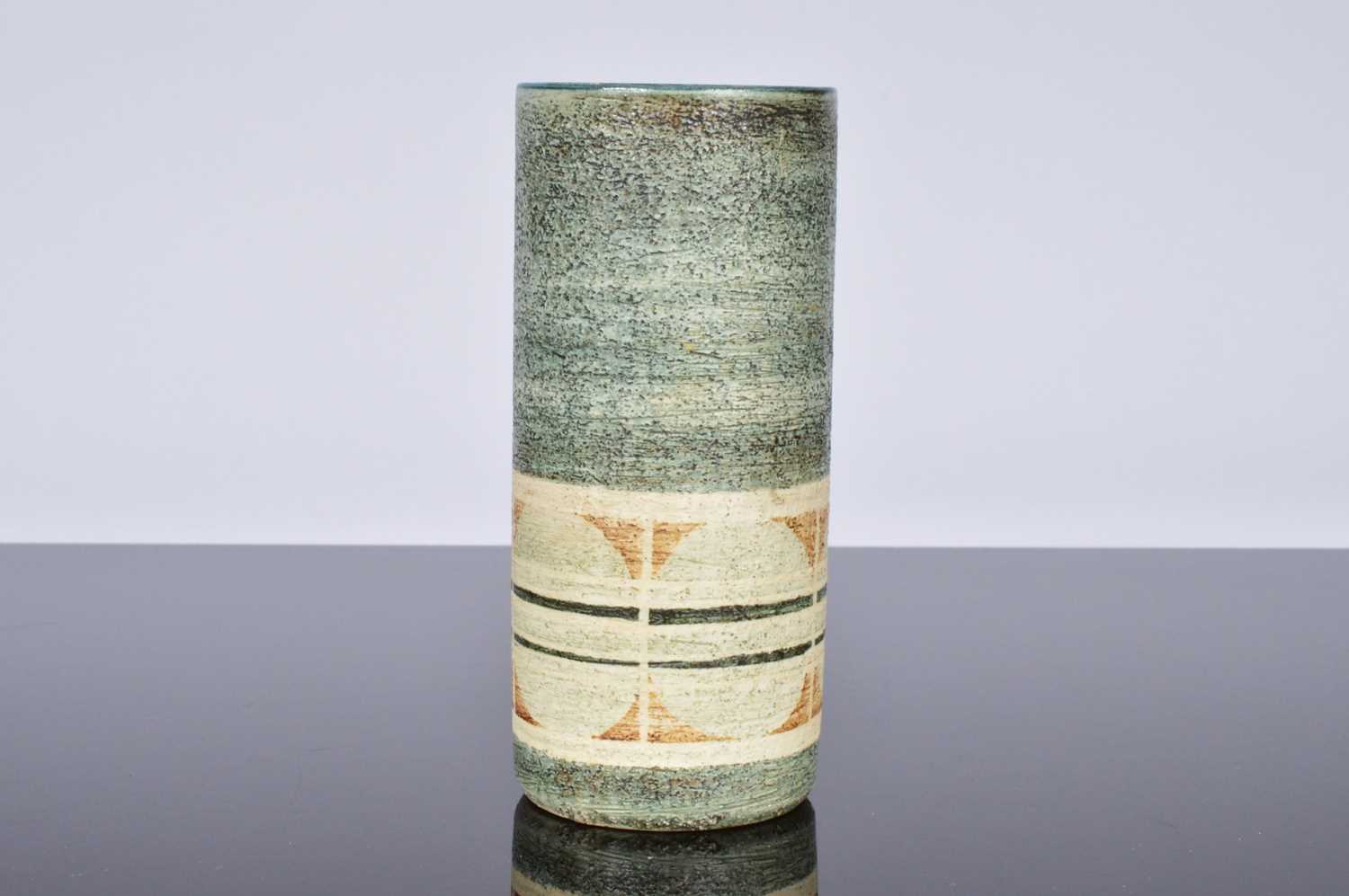 Lot 206 - A small c1960s Troika Pottery cylindrical vase