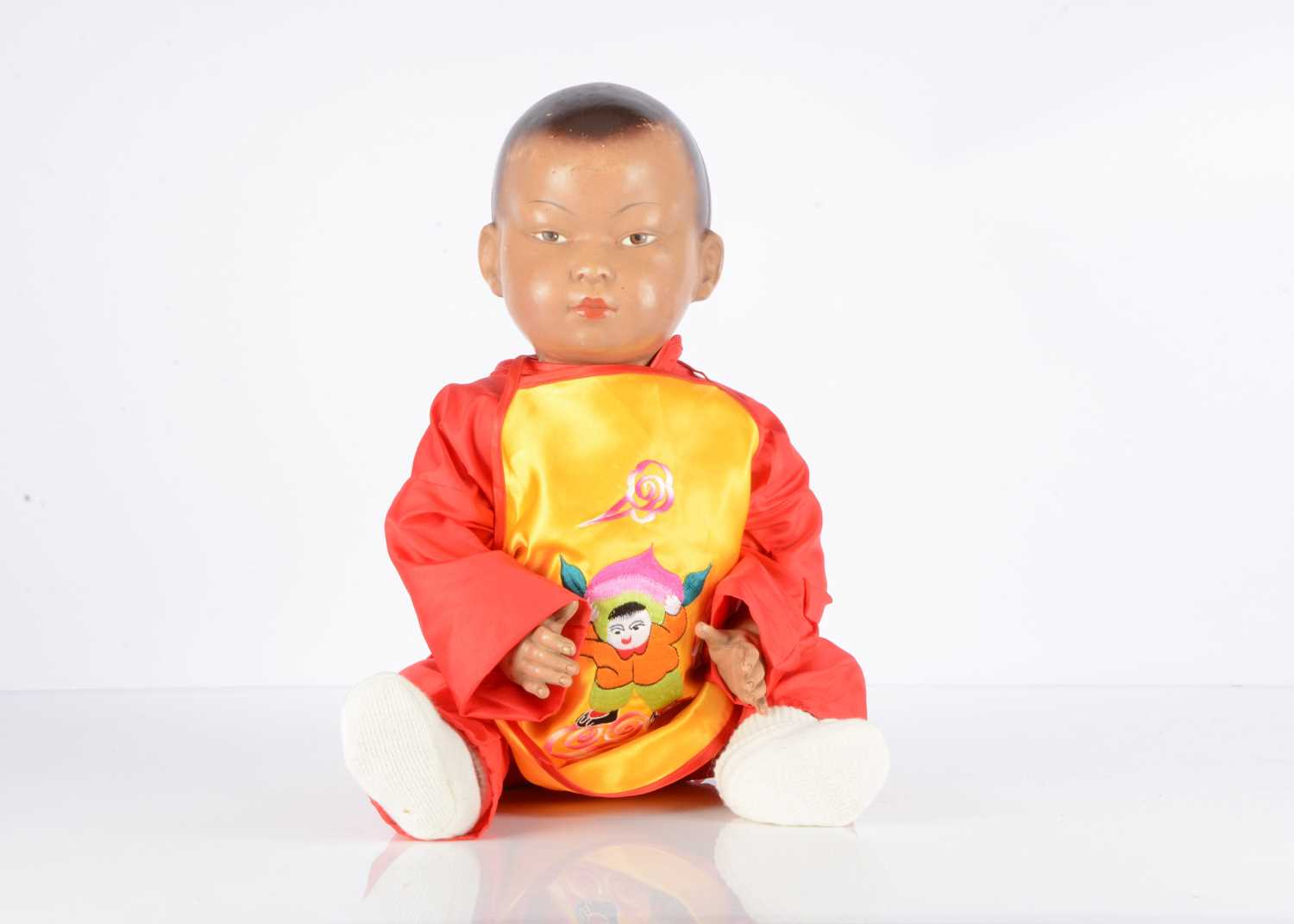 Poupée Asiati En Celluloid Petitcollin 30 Cm - France Circa 1930 - Garçon