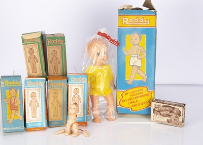 Lot 1038 - Roddy hard plastic dolls in original boxes