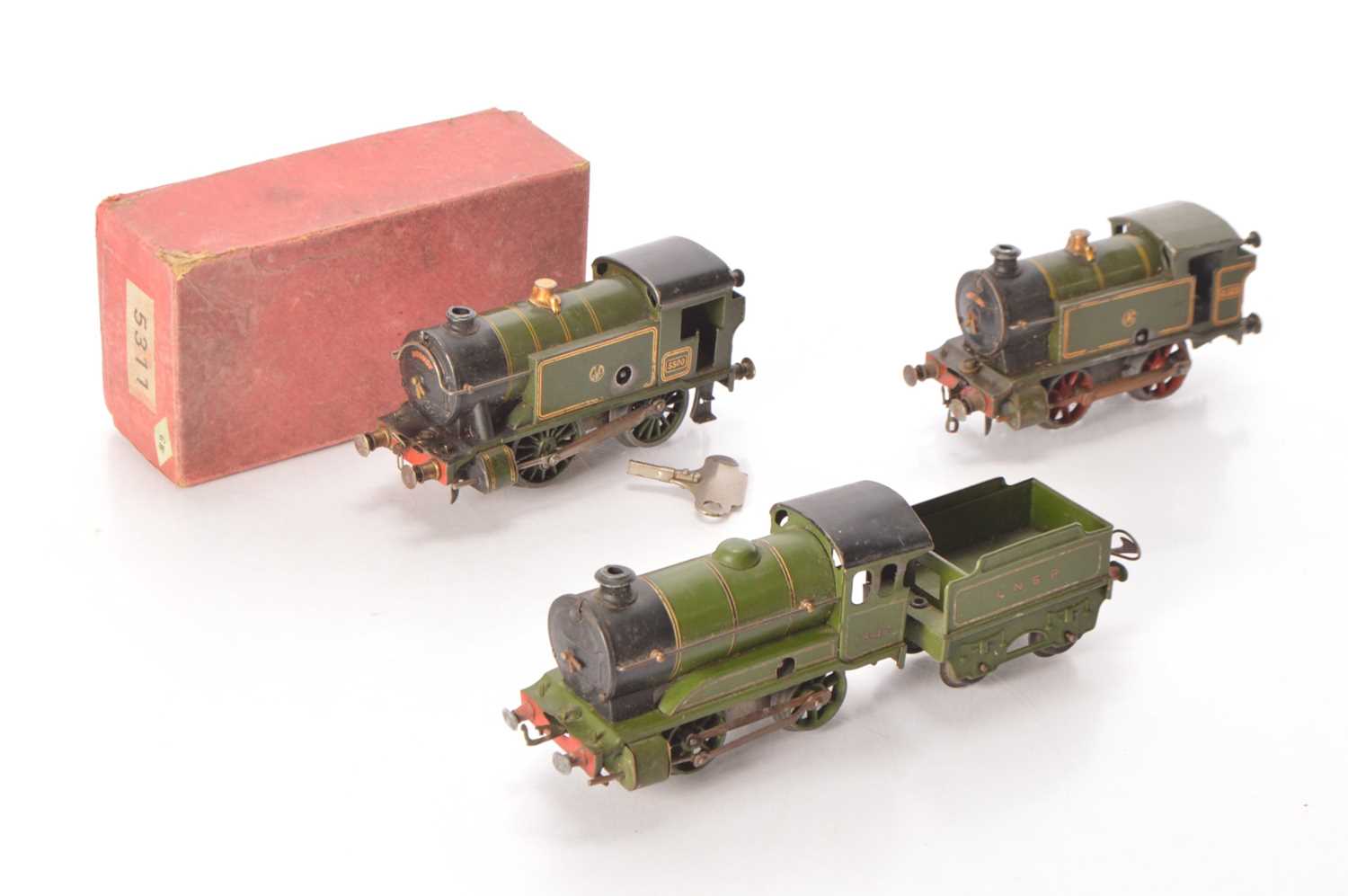 Lot 14 - Hornby 0 Gauge trio of Clockwork Locomotives (3)