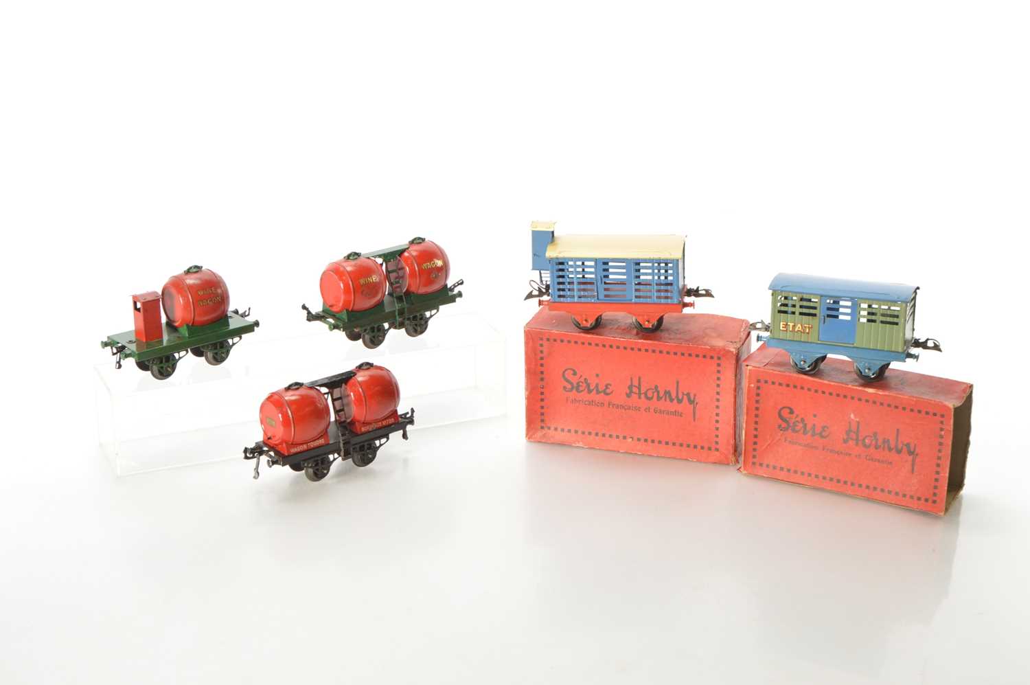 Lot 42 - French Hornby 0 Gauge group of Goods wagons (5)