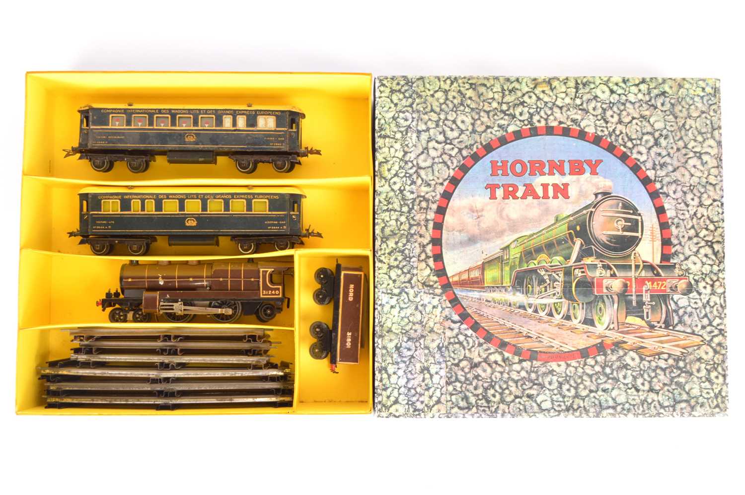 Lot 46 - Hornby 0 Gauge No.3C Clockwork Riviera blue Train set