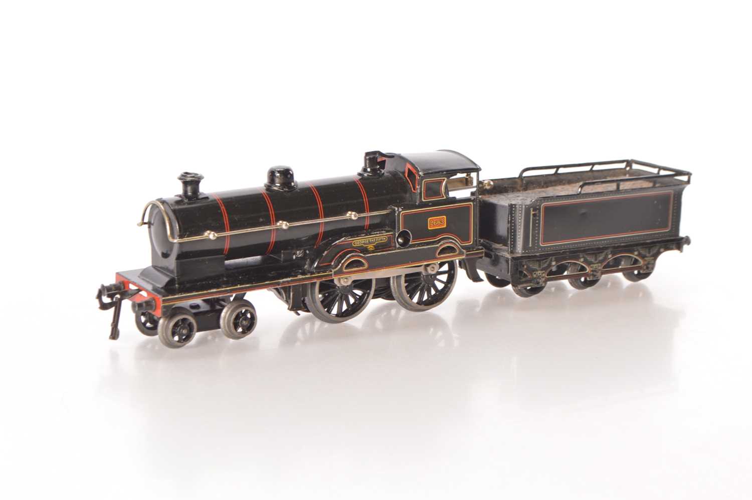 Lot 83 - Bing for Bassett-Lowke 0 Gauge 4-4-0 Loco & Tender LNWR lined black 'George the Fifth'