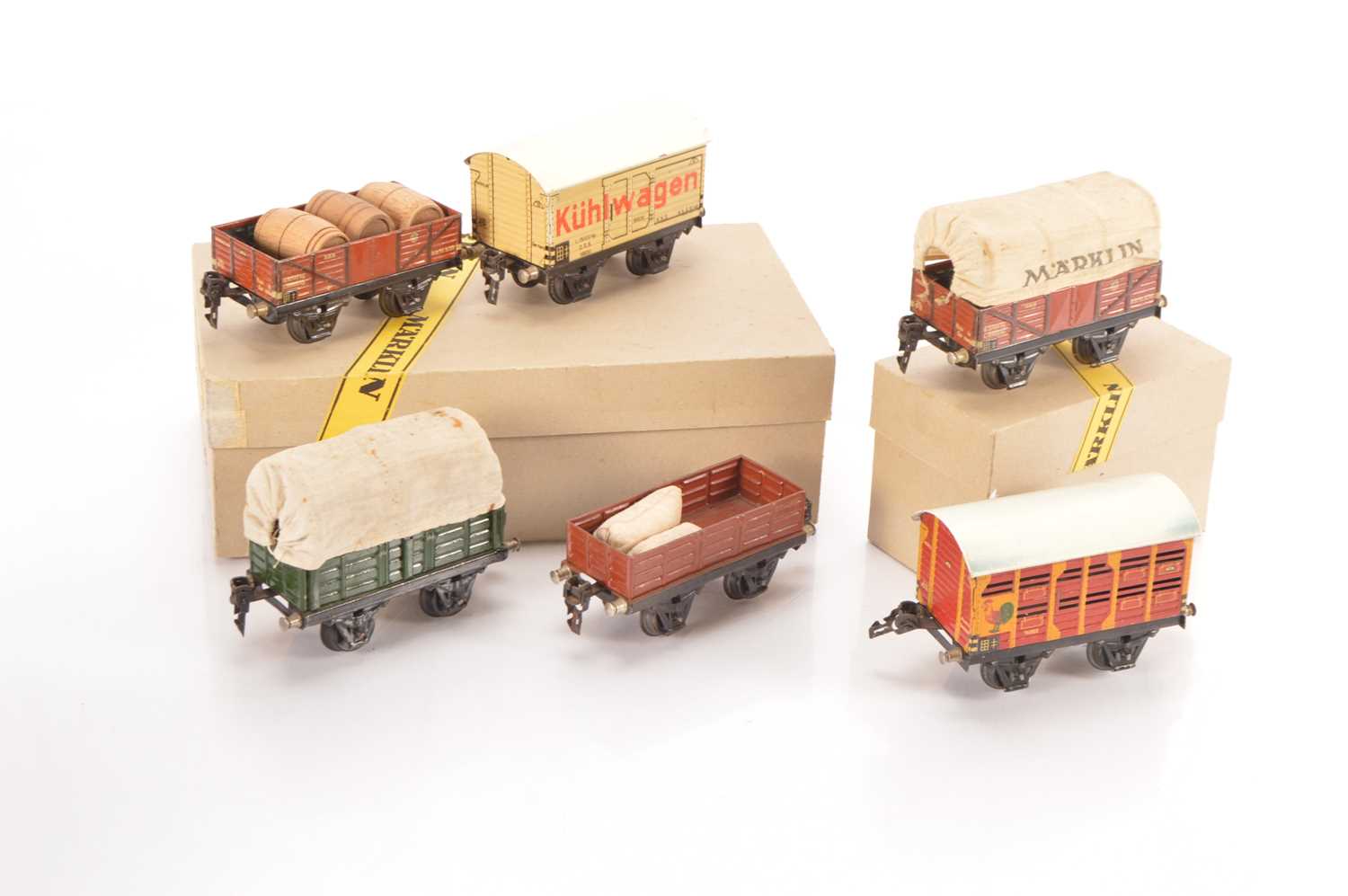 Lot 121 - Marklin 0 Gauge group of Goods wagons (6)
