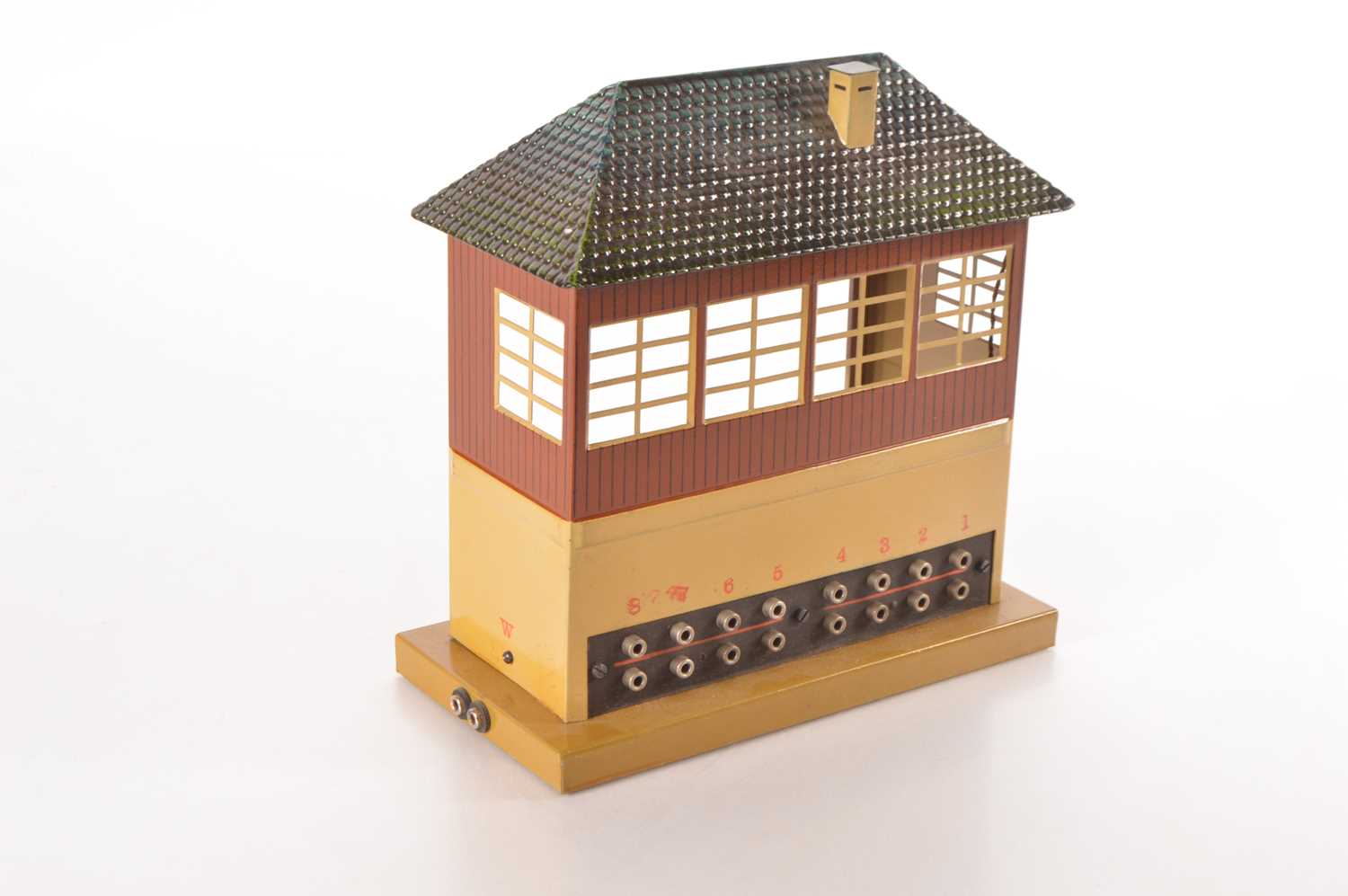 Lot 128 - Marklin 0 Gauge Ref: 13728/8 signal Box