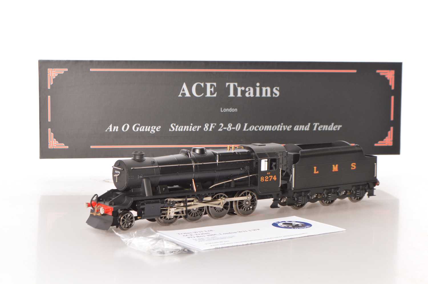 Lot 137 - Ace Trains 0 Gauge Modern issue E/38 2-8-0 Loco & Tender LMS satin black class 8F