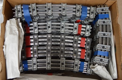 Lot 169 - Lionel/Marklin 0 Gauge modern issue 3-rail tinplate track and transformers (95)