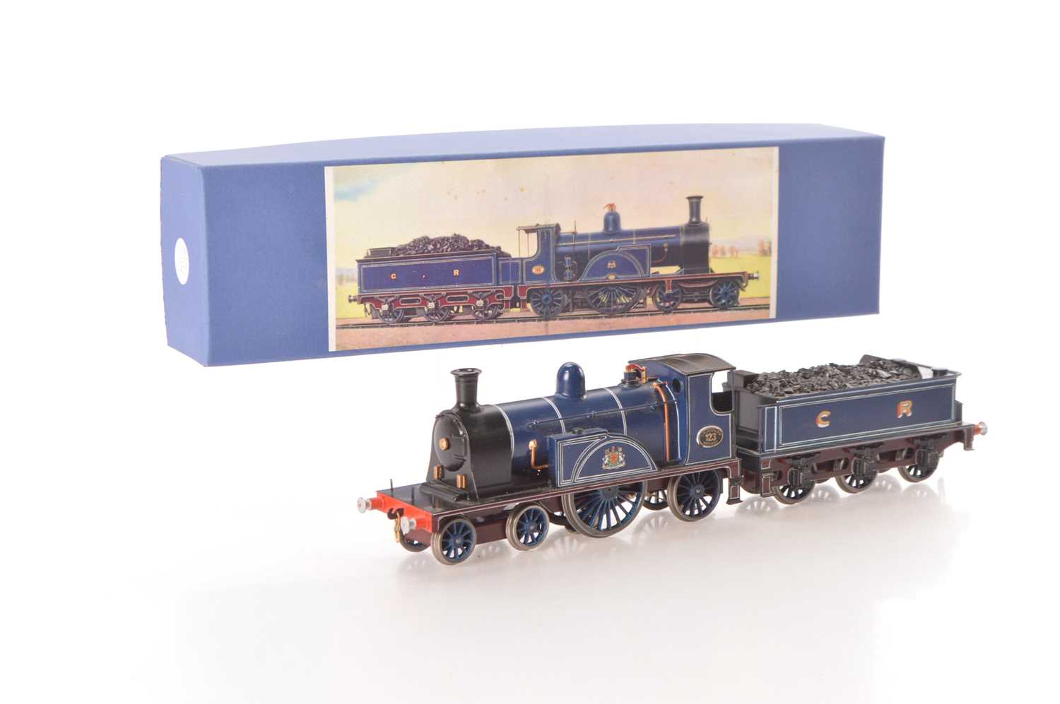 Lot 173 - Keith Murray scratch built course scale 4-2-2 Loco & Tender lined Caledonian blue single