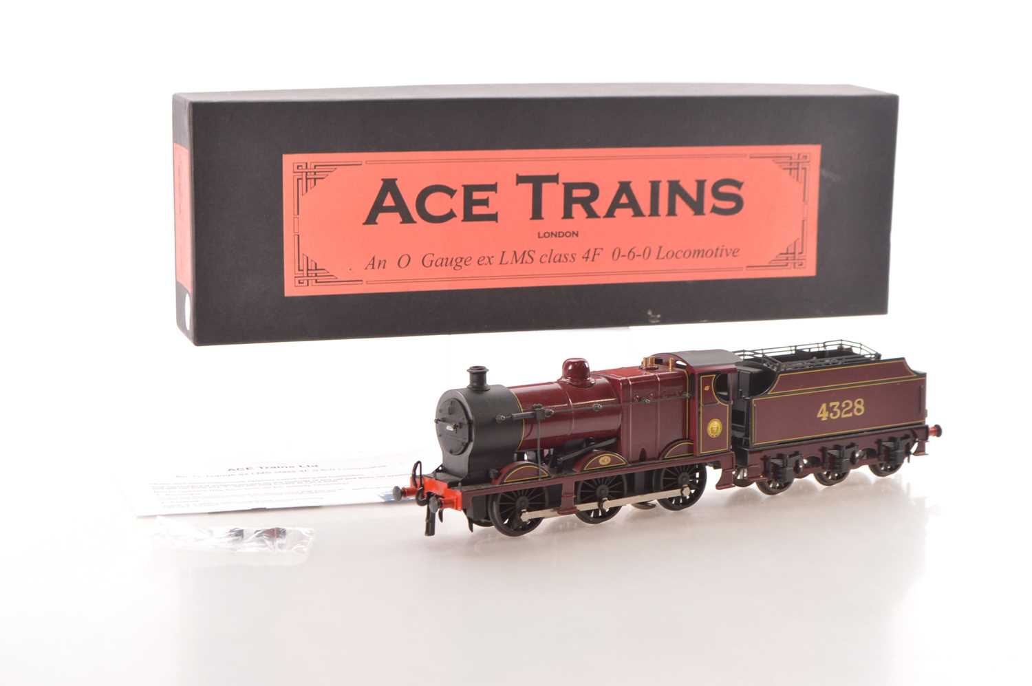 Lot 174 - Ace 0 Gauge modern issue E/5 0-6-0 Loco & Tender LMS lined maroon Class 4F