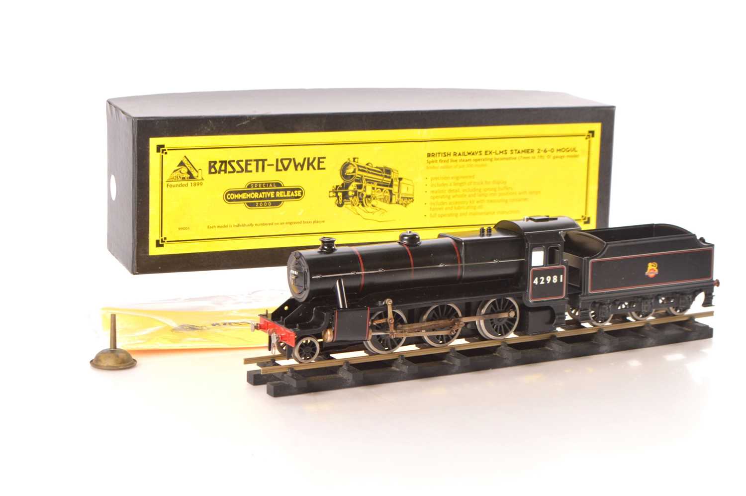 Lot 181 - Corgi Bassett-Lowke 0 Gauge Ref: 990001 Limited edition modern issue 2-6-0 Loco & Tender BR lined black 'Mogul'