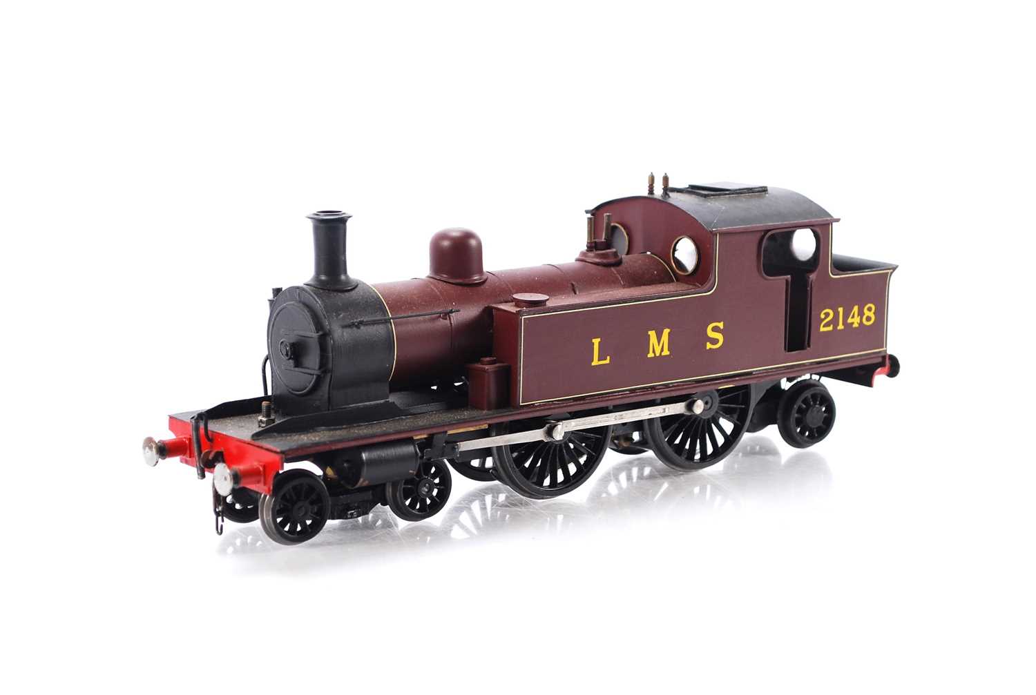 Lot 185 - Kit/Scratch built 0 Gauge 4-4-2 Tank Loco LMS lined maroon 'Tilbury Tank'