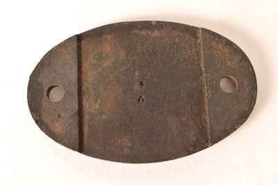 Lot 249 - Scarce original Hatfield Shed Plate 34 C Inscribed with Locomotive number 69632 on Reverse