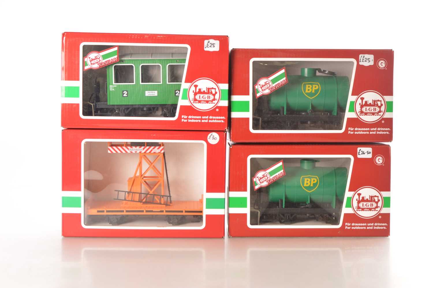 Lot 440 - LGB "Toy Train" Wagons, Coach and Catenary Tower Wagon (4)