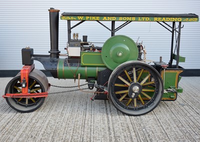 Lot 549 - Scratch built large scale Aveling type Steam Road Roller, Water Cart and Trailer van (3)