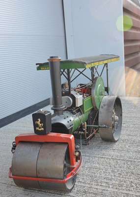 Lot 549 - Scratch built large scale Aveling type Steam Road Roller, Water Cart and Trailer van (3)