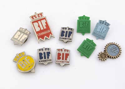 Lot 1100 - Ten British Industries Fair lapel pins worn by Norah Wellings or her employees