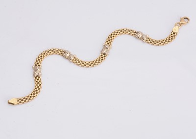 Lot 21 - A contemporary continental 18ct gold bracelet