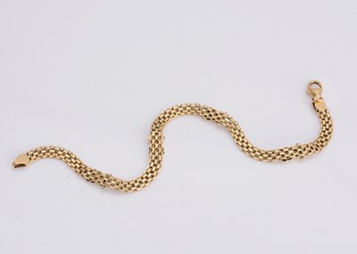 Lot 21 - A contemporary continental 18ct gold bracelet