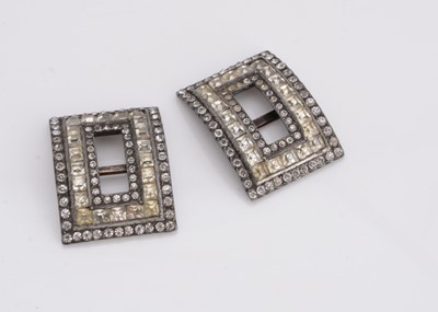 Lot 41 - A pair of paste set rectangular shoe buckles