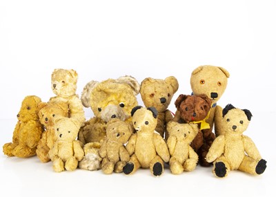 Lot 388 - Twelve Eastern European cotton plush Teddy Bears
