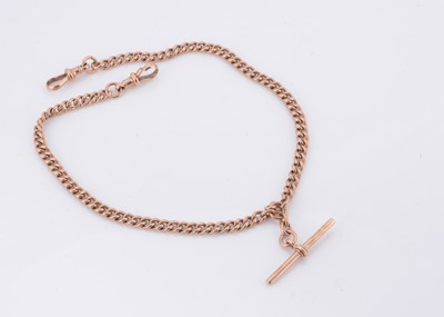 Lot 79 - A 9ct gold curb link double albert watch chain