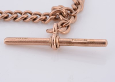 Lot 79 - A 9ct gold curb link double albert watch chain