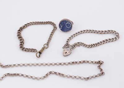 Lot 83 - Two silver chain bracelets