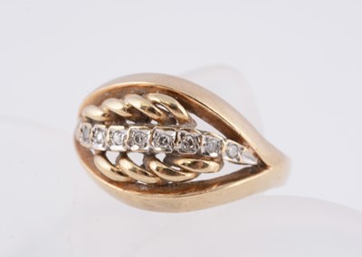 Lot 84 - A 9ct gold diamond set dress ring